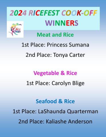 2024 Ricefest Cookoff Winners