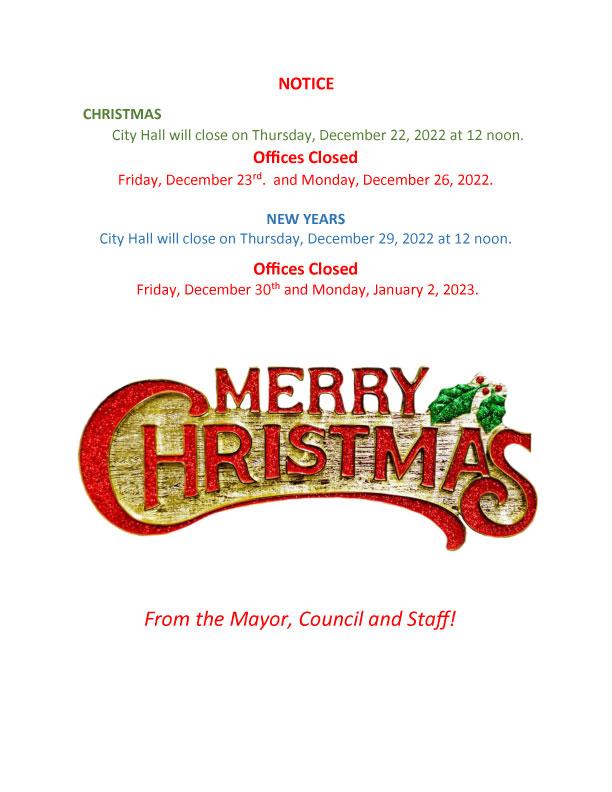 Holiday Hours