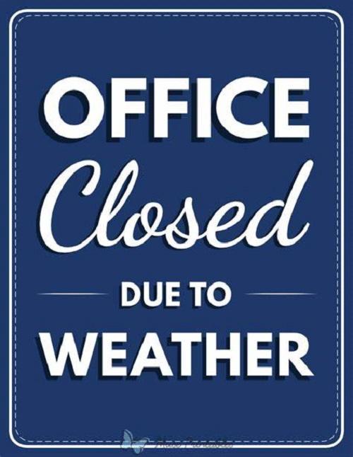 City Hall Closed Due To Weather